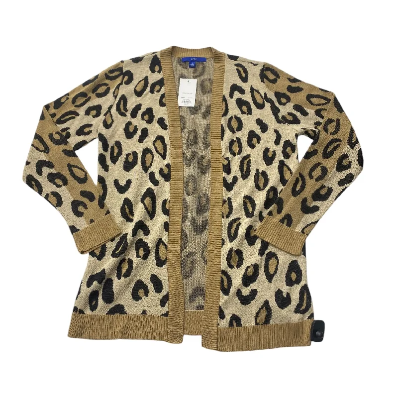 Sweater Cardigan By Apt 9 In Animal Print, Size: L