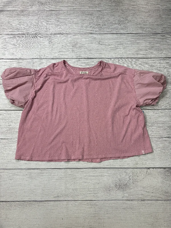 Top Short Sleeve By Free People In Pink, Size: L