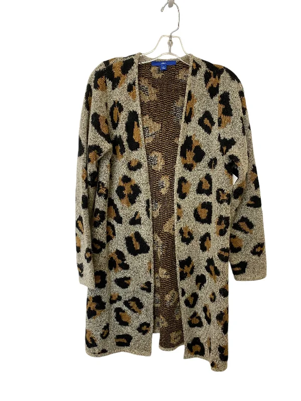 Sweater Cardigan By Apt 9 In Animal Print, Size: S