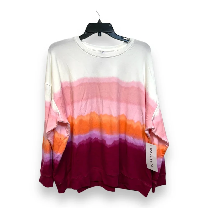 Sweatshirt Crewneck By Athleta In Multi-colored, Size: 1x