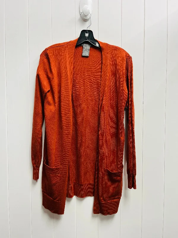 Sweater Cardigan By Matty M In Orange, Size: M