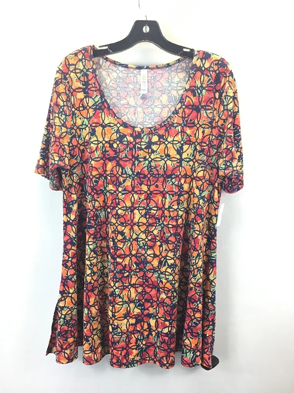 Top Short Sleeve By Lularoe In Blue & Orange, Size: L