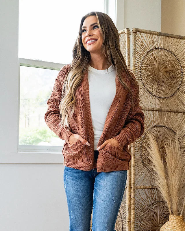 Charlie Chunky Knit Cardigan - Persimmon