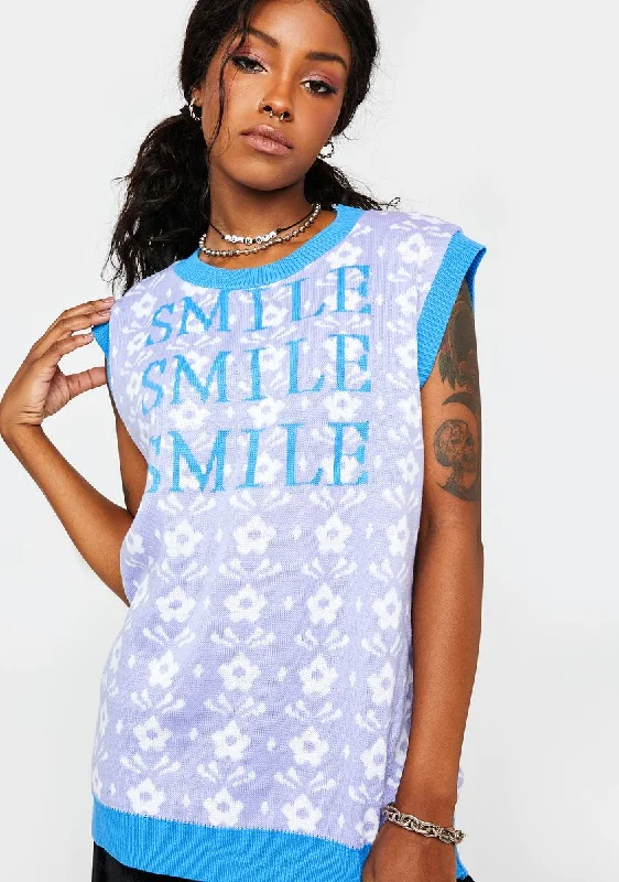 Smile Knitted Sweater Vest