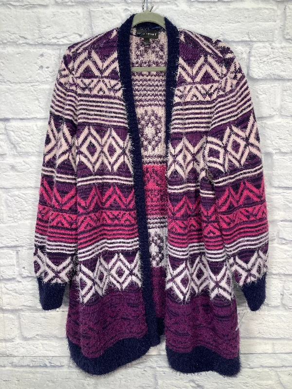 Sweater Cardigan By Lane Bryant In Pink & Purple, Size: 2x