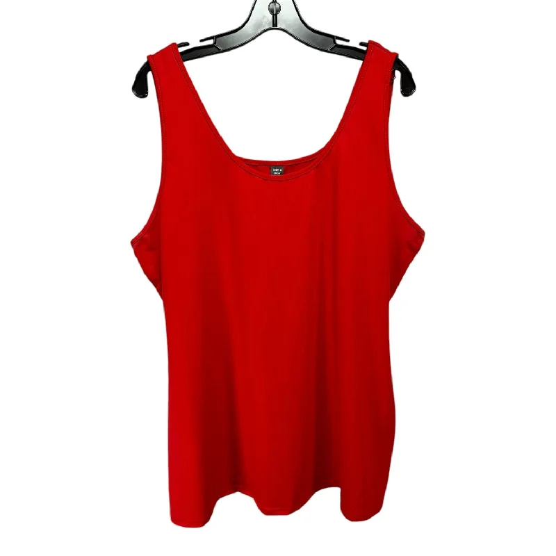 Top Sleeveless By Shein In Red, Size: 3x