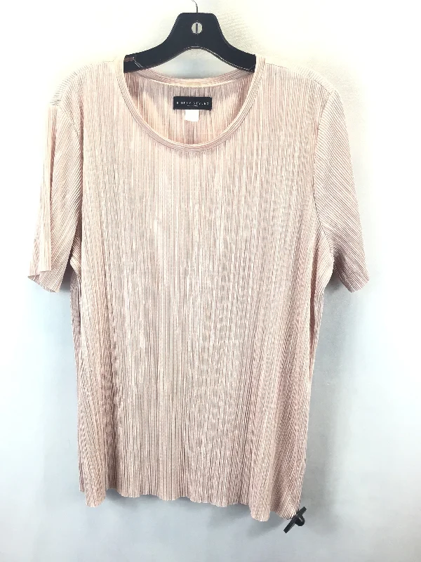 Top Short Sleeve By Simply Styled In Peach, Size: Xl