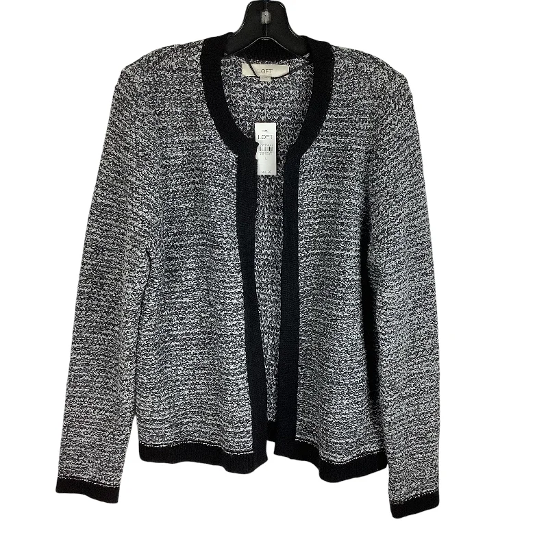 Sweater Cardigan By Loft In Grey, Size: L