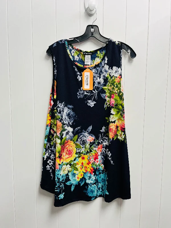 Top Sleeveless By Heimish Usa In Blue & Orange, Size: 3x