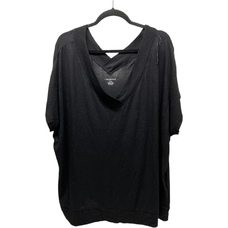 Top Short Sleeve By Lane Bryant In Black, Size: 3x