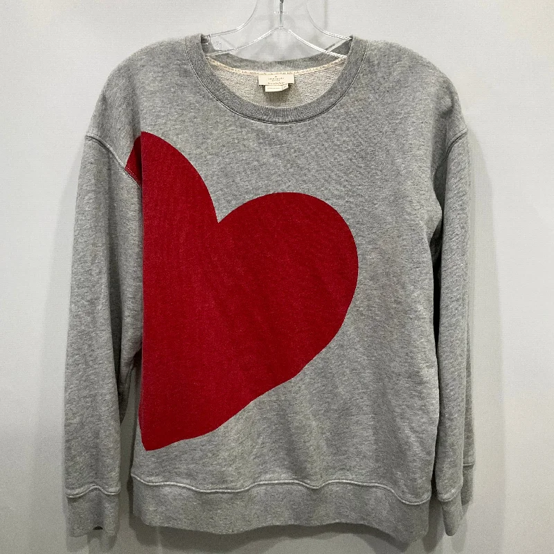 Sweatshirt Crewneck By Kate Spade In Grey, Size: M