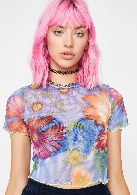 Prime Blossom Mesh Top