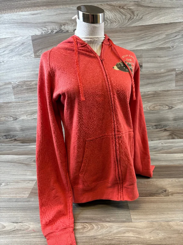 Athletic Sweatshirt Hoodie By The North Face In Orange, Size: M