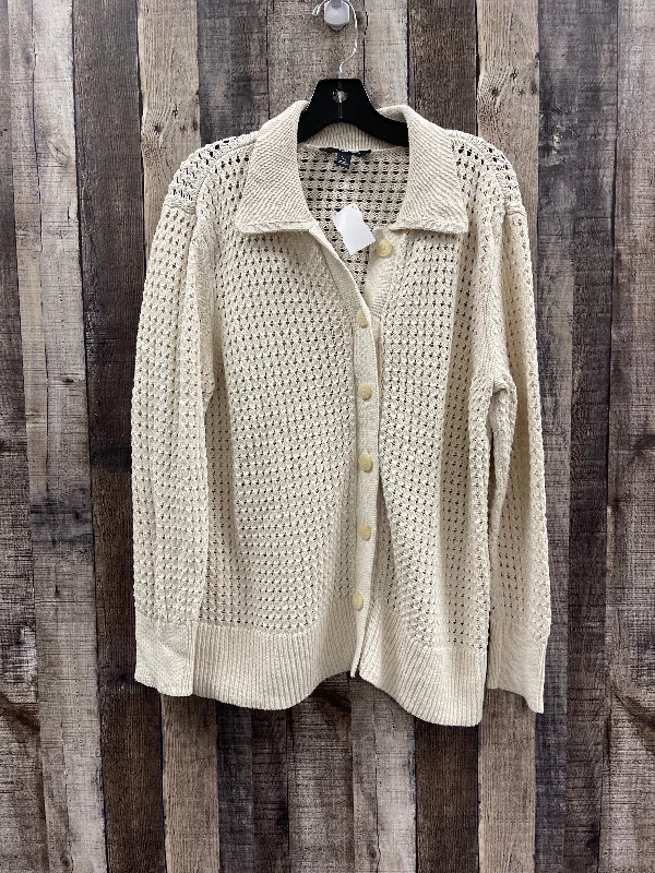 Sweater Cardigan By Simply Vera In Cream, Size: Xl