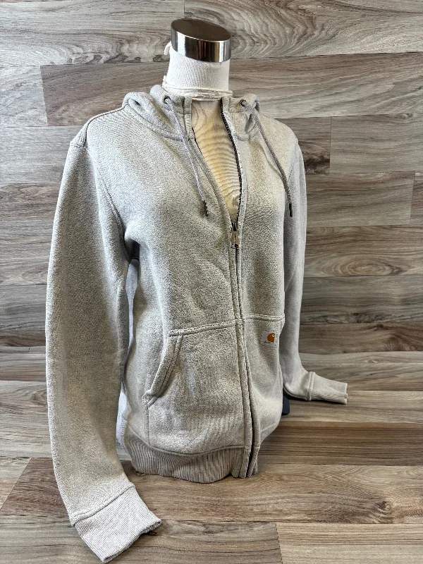 Athletic Sweatshirt Hoodie By Carhartt In Grey, Size: S