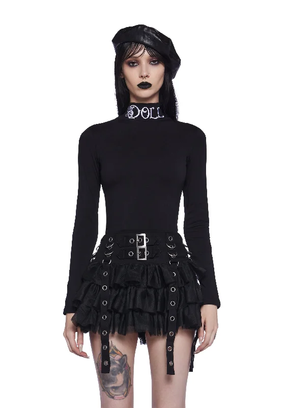 Not Your Doll Mock Neck Tee