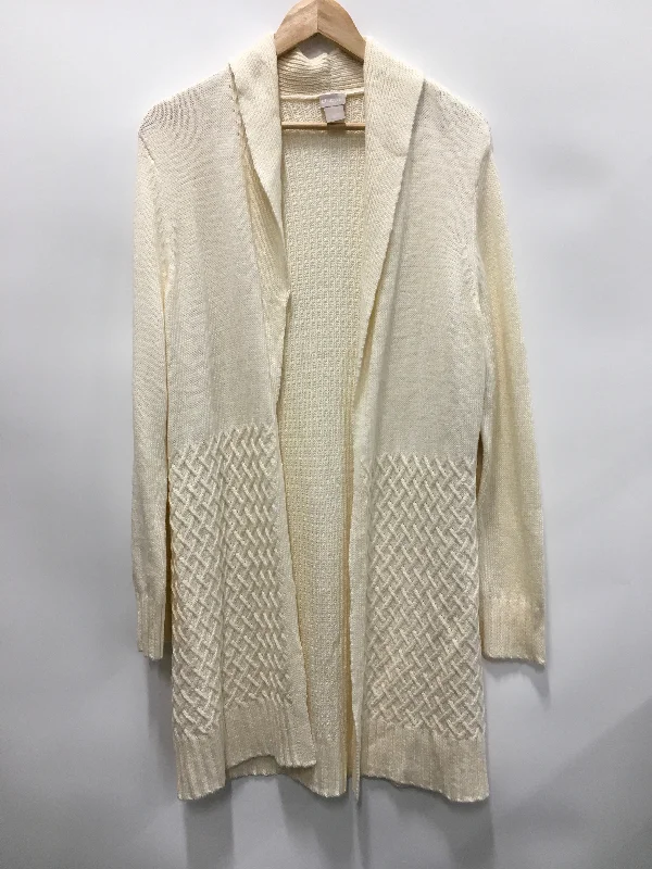 Sweater Cardigan By Chicos In Cream, Size: M