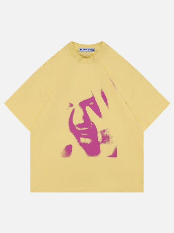 Aelfric Eden Abstract Face Print Tee