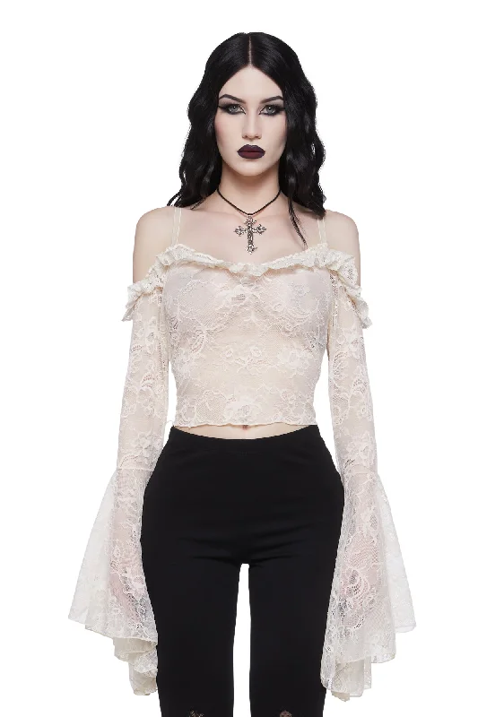 Gothic With Grace Mesh Top - Off White