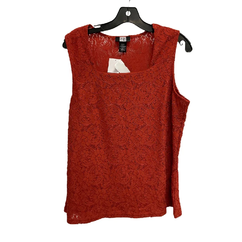 Top Sleeveless By Studio 1940 In Paisley Print, Size: Xl