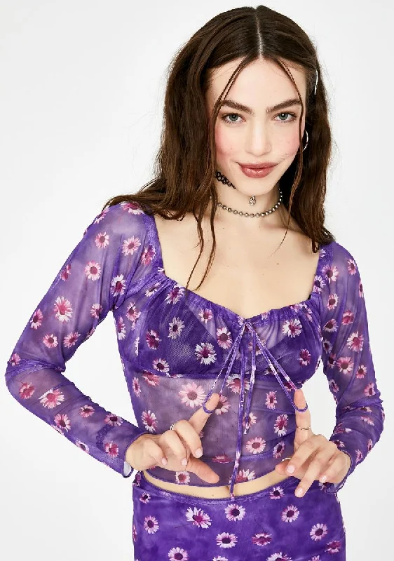 Purple Daisy Janina Mesh Top