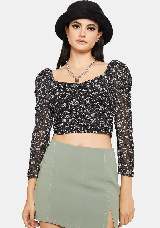 Hailey Floral Mesh Top