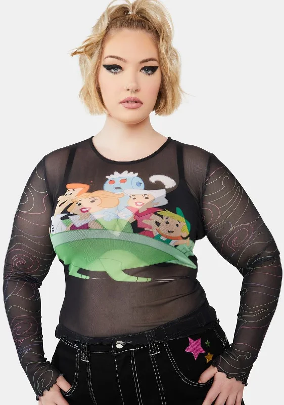 Plus Galactic Welcome Mesh Top