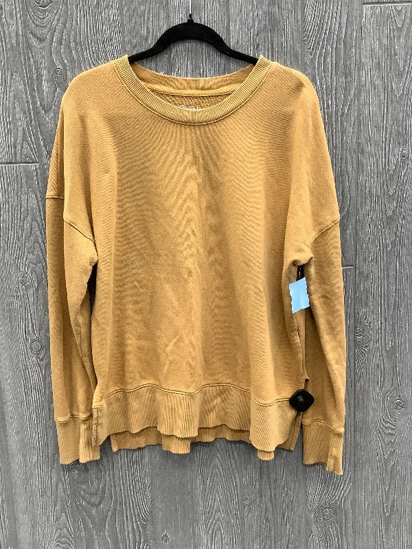 Sweatshirt Crewneck By Time And Tru In Yellow, Size: L