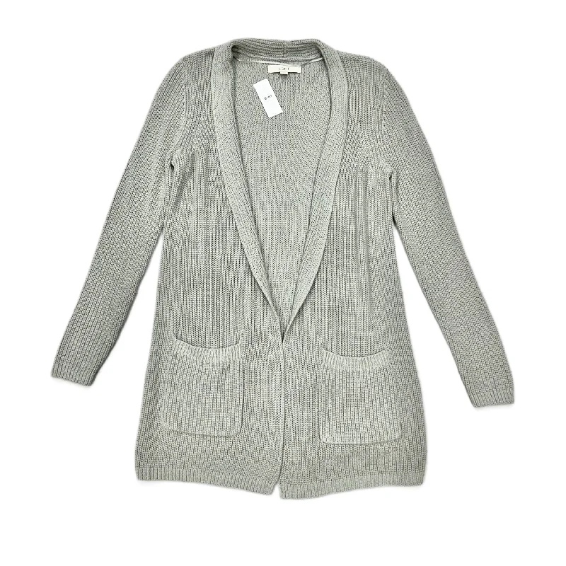 Sweater Cardigan By Loft In Grey, Size: S