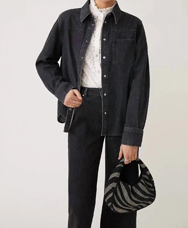 Lamber Denim Shirt In Carbone