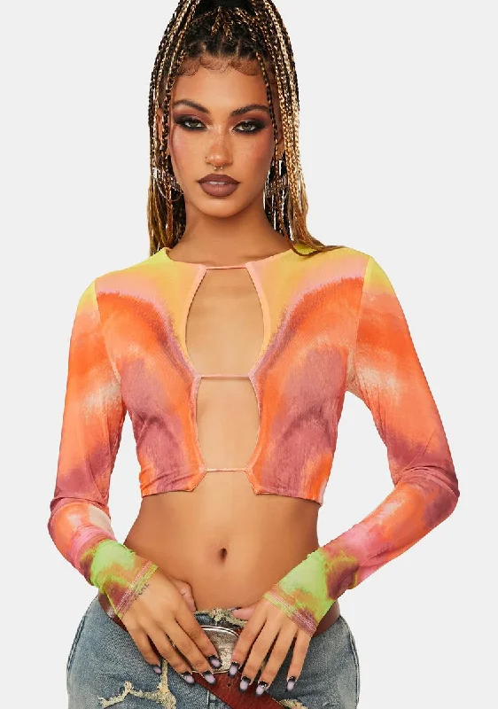 Neon Watercolor Vida Mesh Top