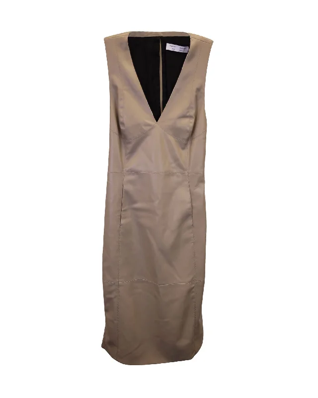 Affordable Online Boutique Proenza Schouler Sleeveless Cut-Out Dress in Beige Polyurethane