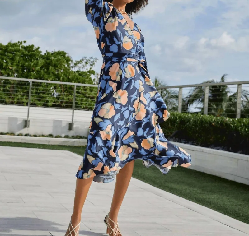 New Season Fashion Preview Sale Long Sleeve Blaire Dress In Maritime