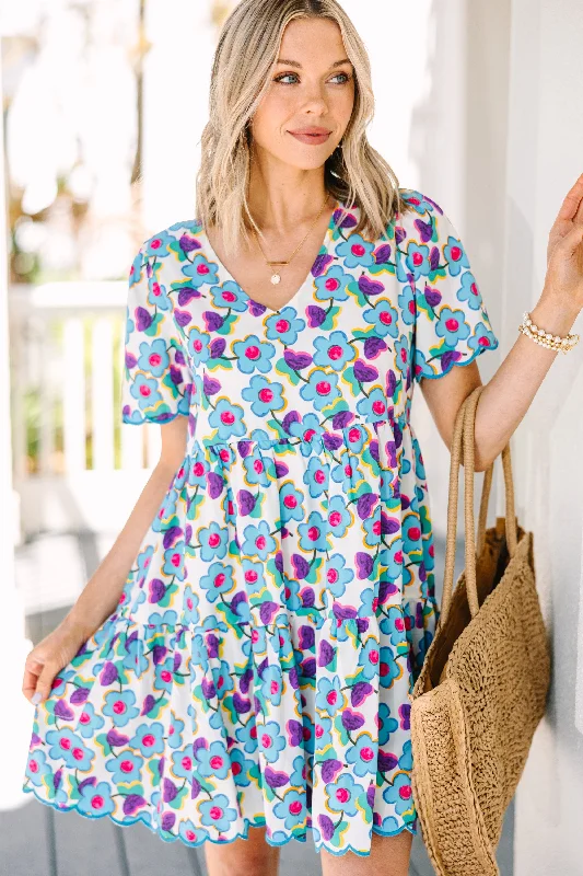 Stylish Fashion At Unbeatable Prices – Shop Take Care Blue Floral Babydoll Dress
