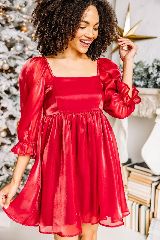 Huge Savings On Premium Women's Clothing Collections Keep Your Eyes On Me Red Babydoll Dress
