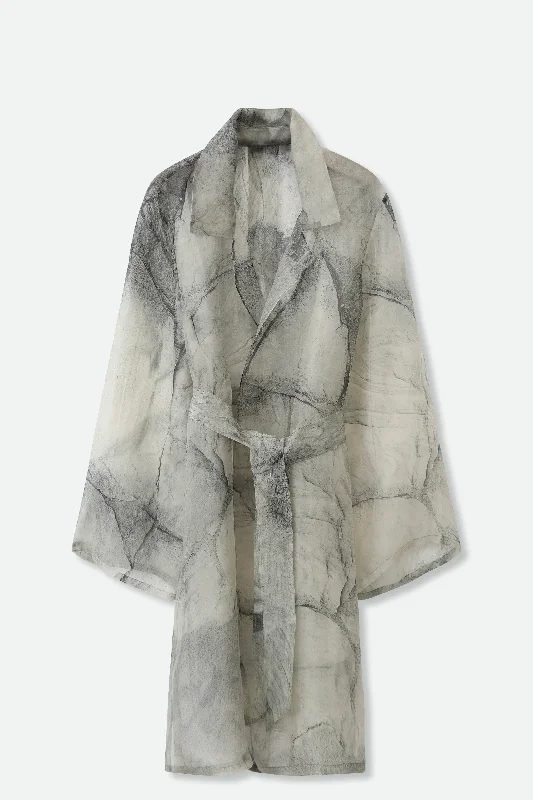 Timeless Women's Fashion Styles BLYTHE SILK ORGANZA DRESS JACKET IN STONEY GREY