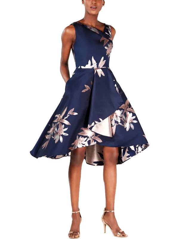 Avant-Garde Style Promotions Womens Floral Print Ruffled Cocktail Dress