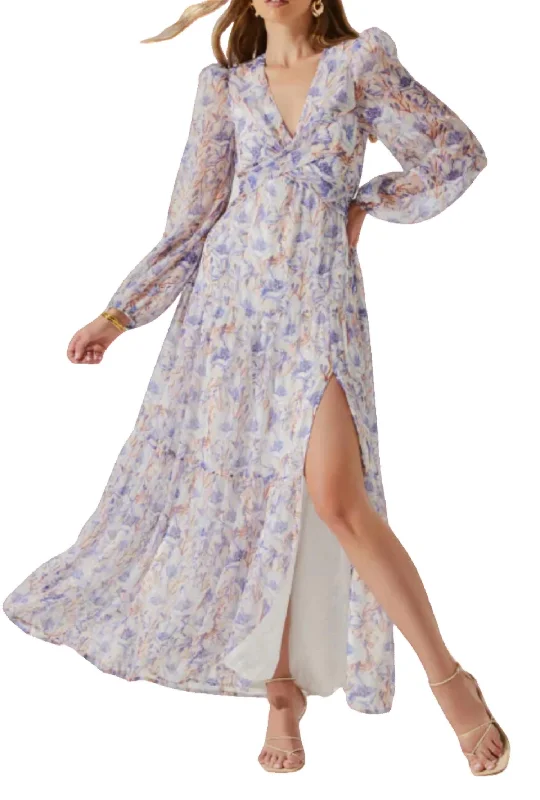 Odd Size Clearance Sale Seona Dress In Blue Floral