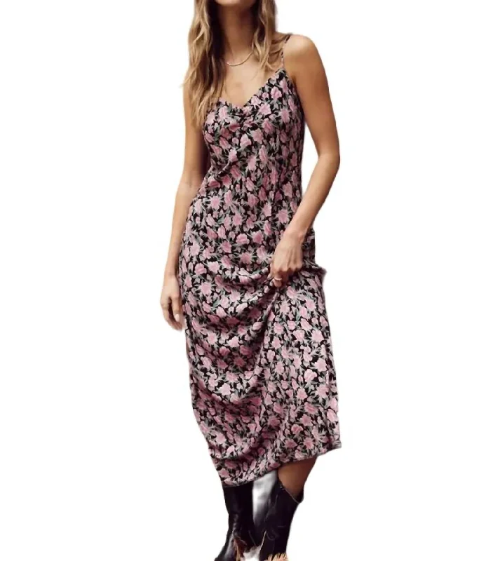 Affordable Luxury Fashion Lark Floral Slip Dress In Mauve