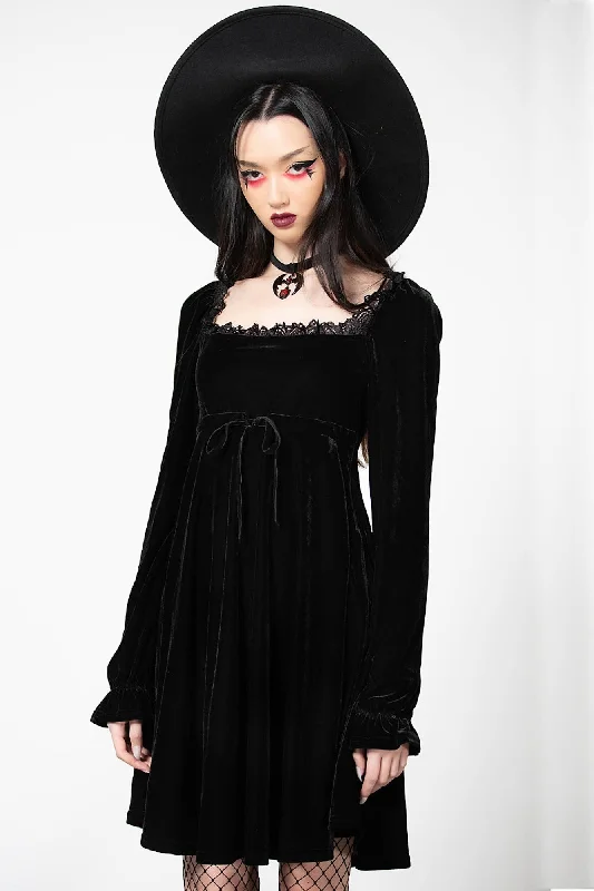 Women's Date Night Outfit Imperia Long Sleeve Velvet Dress [B]