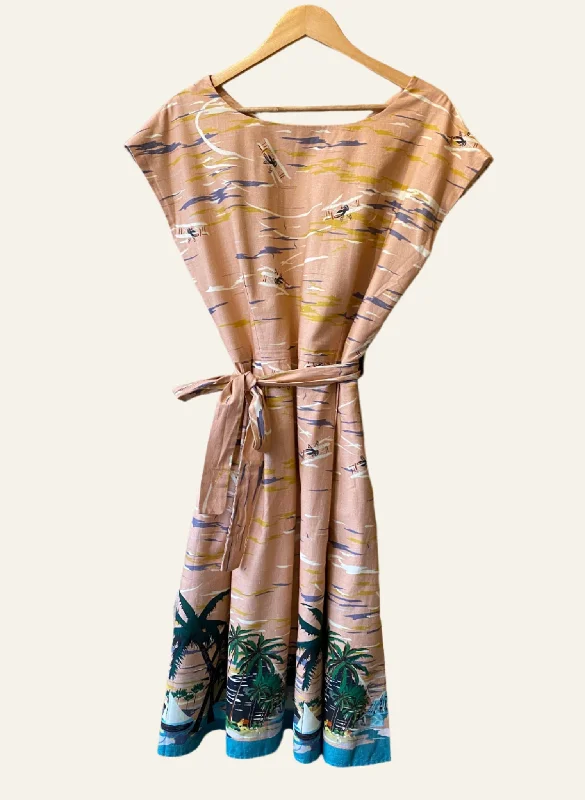 Women's Comfy Loungewear Outfit Pre Loved - Beatrice Dress - Pink Desert Island