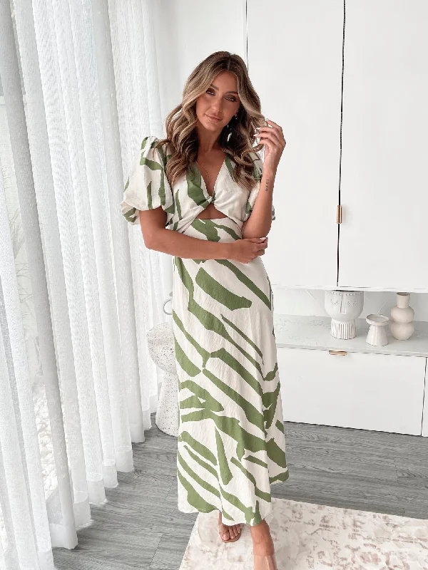 Chic Style Discounts Amrisa Dress - Green Print