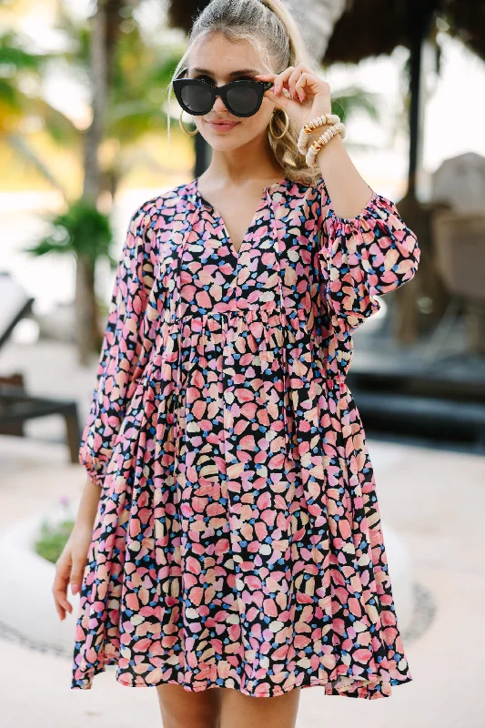 High-End Fashion, Low-End Prices – Don't Miss Out Tell It All Black Floral Babydoll Dress