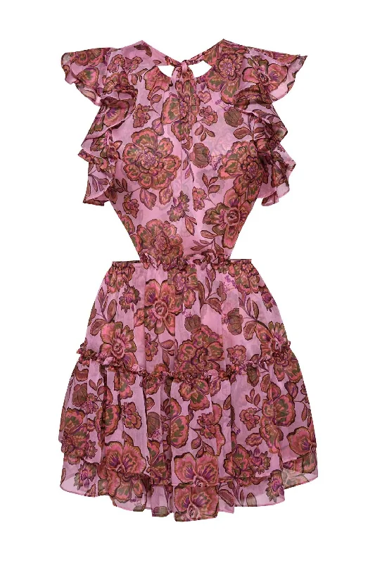 Comfortable Casual Women's Clothing Shahdi Dress Amaranth In Floral