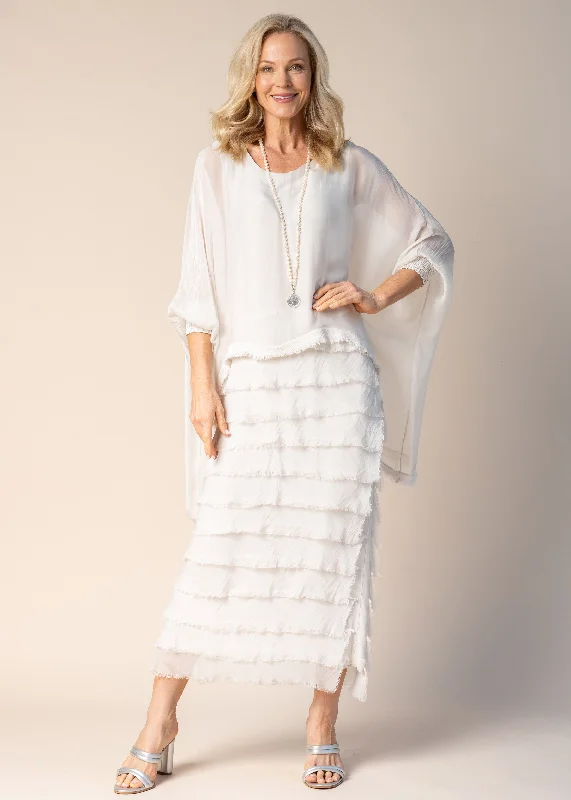 Chic And Trendy Candie Silk Dress in Latte