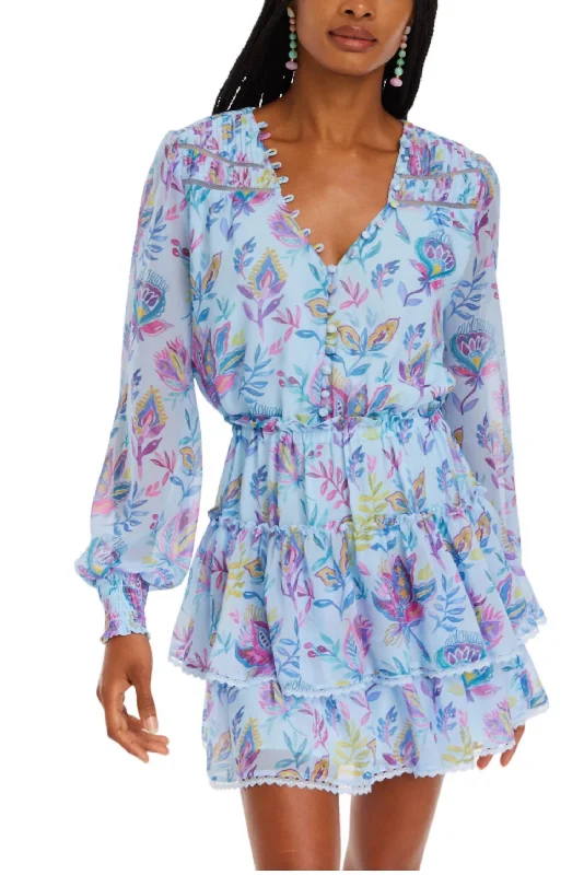 Online Boutiques Brooke Dress In Bohemian Floral Blue