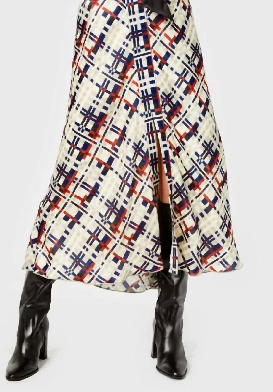 Clara Skirt In Chestnut Plaid