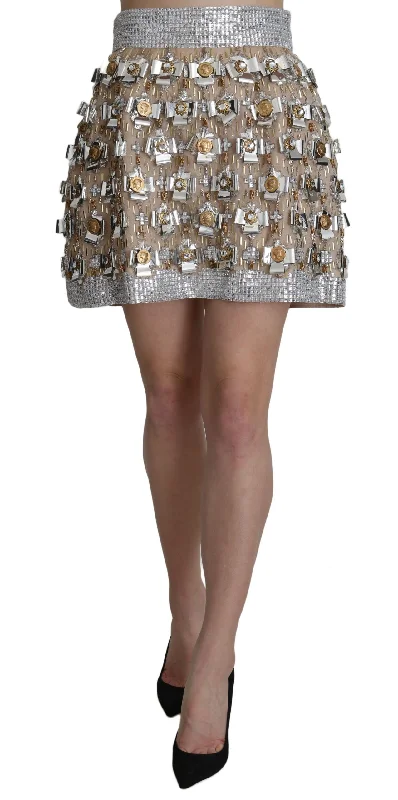 Dolce & Gabbana  Embellished High Waist Mini Women's Skirt