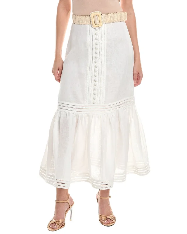 Zimmermann Jude Linen Midi Skirt