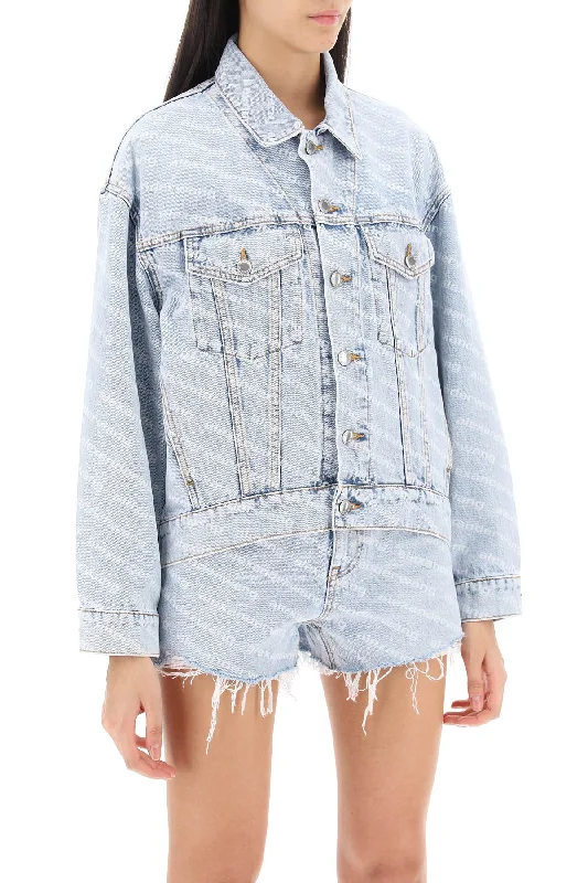 Alexander Wang Logo Printed Denim Jacket